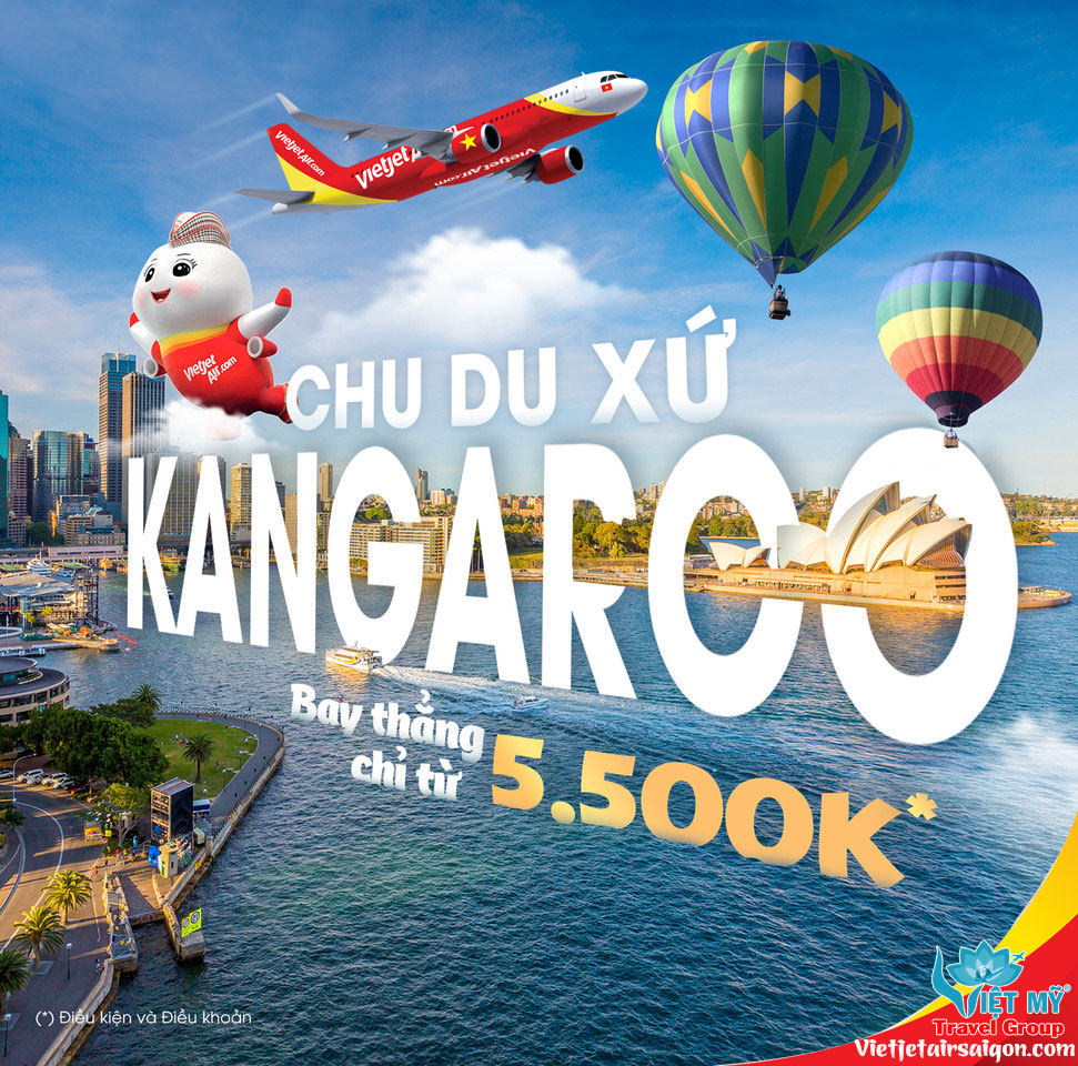 Thăm xứ Kangaroo chỉ từ 5tr500k cùng Vietjet Air