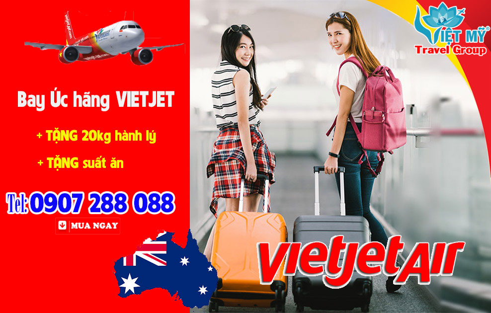 Bay Úc TẶNG 20kg hành lý và suất ăn từ Vietjet Air